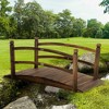 Outsunny 4.7' Garden Bridge, Arc Wood Footbridge, Decorative Pond Bridge with Side Rails - 3 of 4