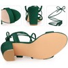 Perphy Women's Lace Up Slingback Block High Heels Sandals - 3 of 3