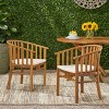 Maggift Patio Accent Chairs Set of 2 with Fixed Armrests, Upholstered, Ergonomic Design, for Lawns, Gardens and Porches, Brown, 23.75" * 24.5" * 31.5" - 2 of 4
