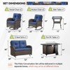 Buenhomino 7 Pieces Patio Furniture Set with Fire Pit Table, Rattan Wicker Swivel Rocker Chairs Sets with Ottomans, Swivel Glider Chairs - 3 of 4