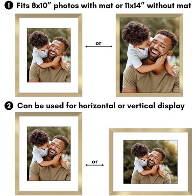 Gold 11x14 Picture Frame Set with Plexiglass Cover
