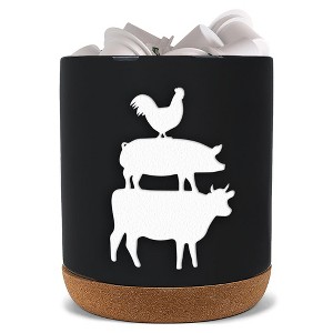 Elanze Designs Cow Pig Chicken Black X-Large Cork Bottom, Kitchen Counter, Ceramic Stoneware, Coffee, Tea and Hot Chocolate, Machine Brewing, K - 1 of 1