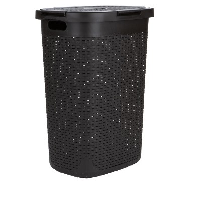 Mind Reader Laundry Basket with Cutout Handles, 50 Liter Hamper
