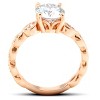 Pompeii3 2 1/10Ct Diamond & Moissanite Vintage Engagement Ring 14k Rose Gold - 3 of 4