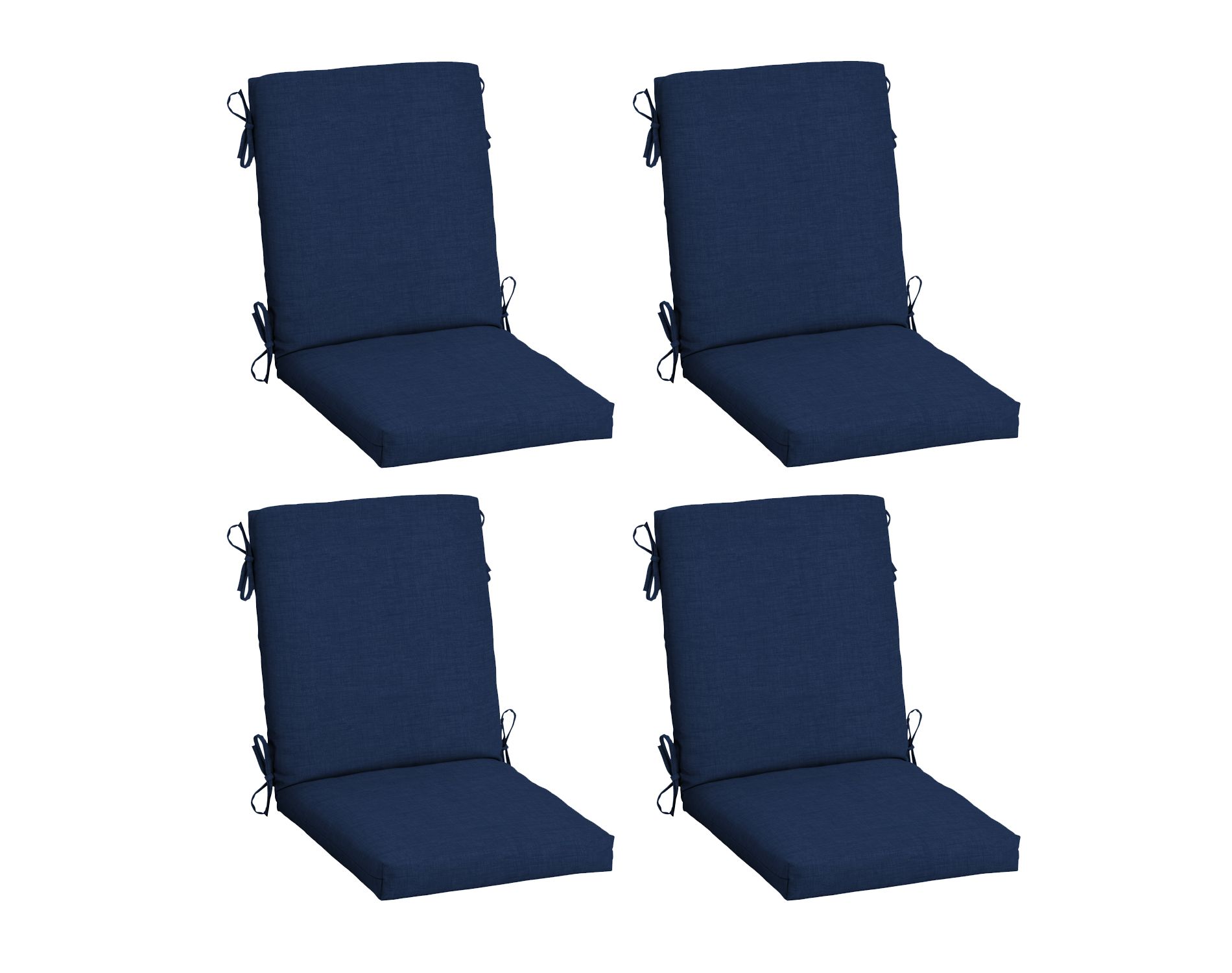 ARDEN 4-Pack Outdoor Patio Dining Chair Cushion, 20x44, Rain-Proof Seat Pad, Fade-Resistant Outdoor Cushion Sapphire Blue Leala