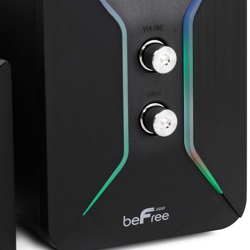 beFree Sound Computer Gaming 2.1 Speaker System with Color LED Lights, 5 of 8