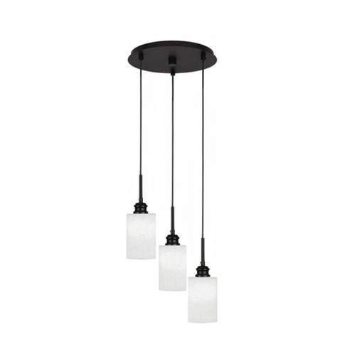 Toltec Lighting Edge 3 - Light Pendant in  Espresso with 4" White Muslin Shade - image 1 of 1