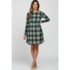 PinkBlush Forest Green Plaid Knit Maternity Dress - 2 of 4