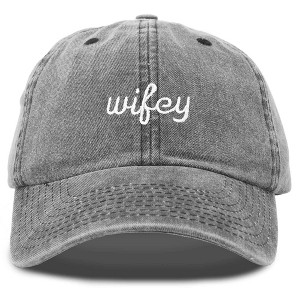 Dalix Wifey Embroidered Cotton Husband Baseball Cap Adjustable Dad Hat Womens - 1 of 4