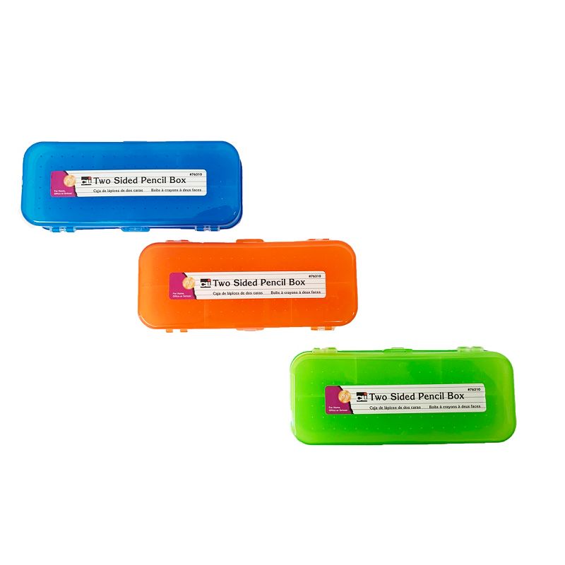 Charles Leonard Pencil Box, Double Sided, Assorted Colors, Pack of 24, 2 of 4