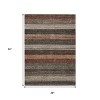 HomeRoots 3' X 5' Rust And Taupe Striped Washable Indoor Outdoor Area Rug - 3 of 4