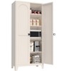 Chic Crate 71'' 2 Shapely-Door Metal Cabinet – Lockable, Adjustable Shelves for Kitchen/Bedroom/Living Room (Beige) - 4 of 4
