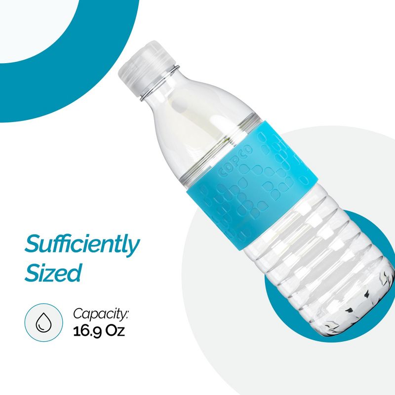 Copco Hydra Water Bottle 16.9 Ounce Non Slip Sleeve BPA Free Tritan Plastic Reusable, 4 of 8