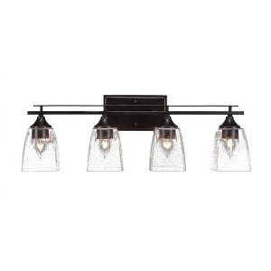 Toltec Lighting Uptowne 4 - Light Vanity in  Dark Granite with 4.5" Square Clear Bubble Shade - 1 of 1