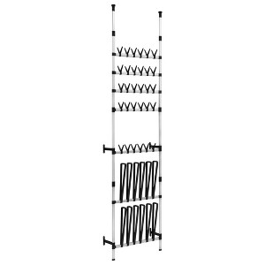 vidaXL Telescopic Shoe Rack with Rods Aluminum - 1 of 4