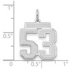 Black Bow Jewelry 14k White Gold, Jersey Collection, Medium Number 53 Pendant - 2 of 3