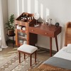 Bella Depot 43.9'' Modern Makeup Vanity Desk with Drawers and Stool, Space-saving Dressing Table Set - 2 of 4