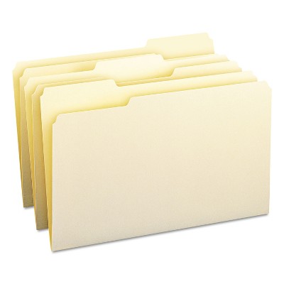 Smead 1/3 Cut Assorted Position File Folders One-Ply Top Tab Legal Manila 100/Box 15330