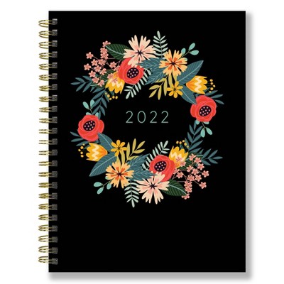 2022 Planner Weekly/Monthly Floral Wreath Medium - The Time Factory