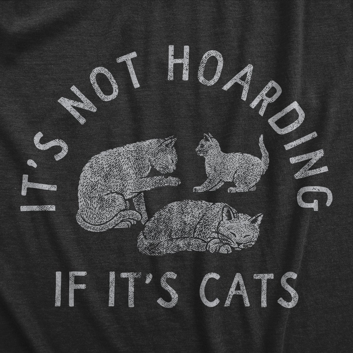 Мужские футболки Crazy Dog T-Shirts, Inc. Mens Its Not Hoarding If Its Cats T Shirt Funny Purring Kitten Lovers Tee for Guys - Crazy Dog Men's T Shirt For Cat Lovers Black S — фото 2