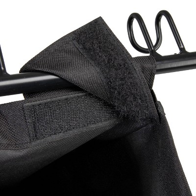 Heavy Duty Black Canvas Rolling Laundry Hamper with Foldable Frame