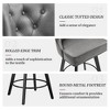 Arceso 26" Swivel Counter Height Bar Stools Set of 2, Modern Bar Stools with Back and Metal Round Footrest, Leather Upholstered Barstools, Dark Gray - 4 of 4
