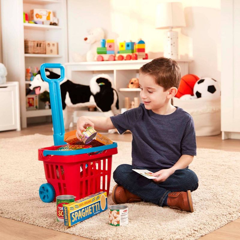Melissa & Doug Fill & Roll Grocery Basket Playset, 3 of 14