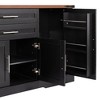 CIPACHO Black 63" Farmhouse Barn Door Cabinet with 2 Drawers, Large Buffet Coffee Bar with Adjustable Shelves for Home & Kitchen - 2 of 4
