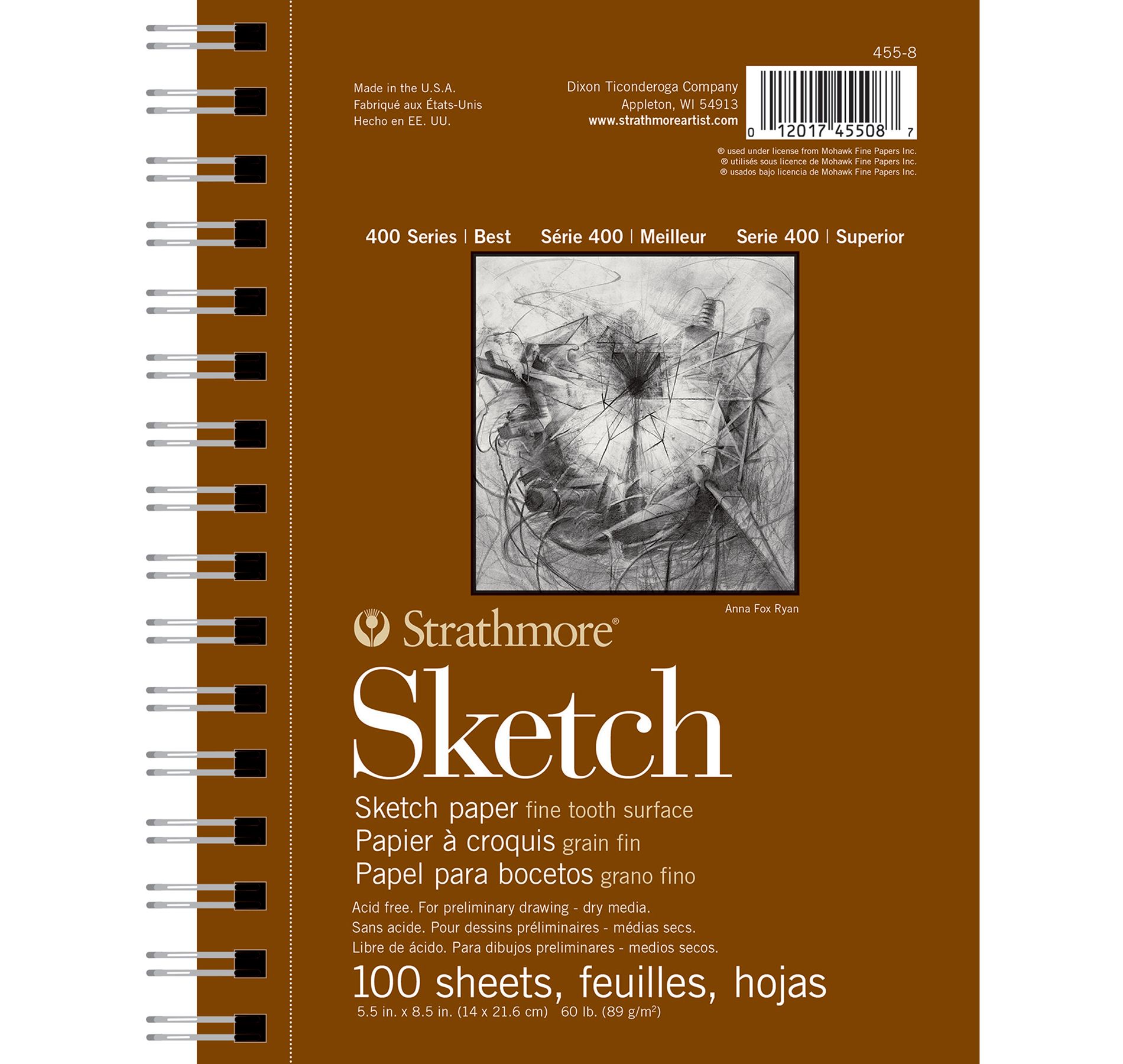 Strathmore 400 Series Sketch Pad, Side Wire Binding, 100 Sheet, 5.5x8.5 inch, 1 Count