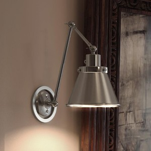 Urban Ambiance Luxury Traditional Wall Light,  14.375"H x 8.25"W,  Brushed Nickel Finish, UHP3320 - 1 of 4
