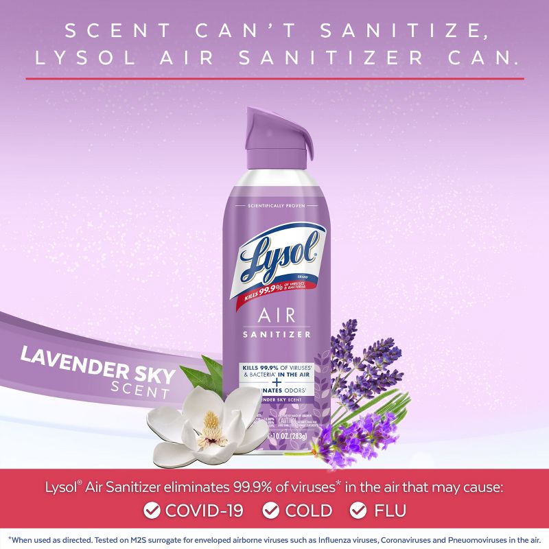 Lysol Lavender Air Sanitizer - 10oz, 3 of 7