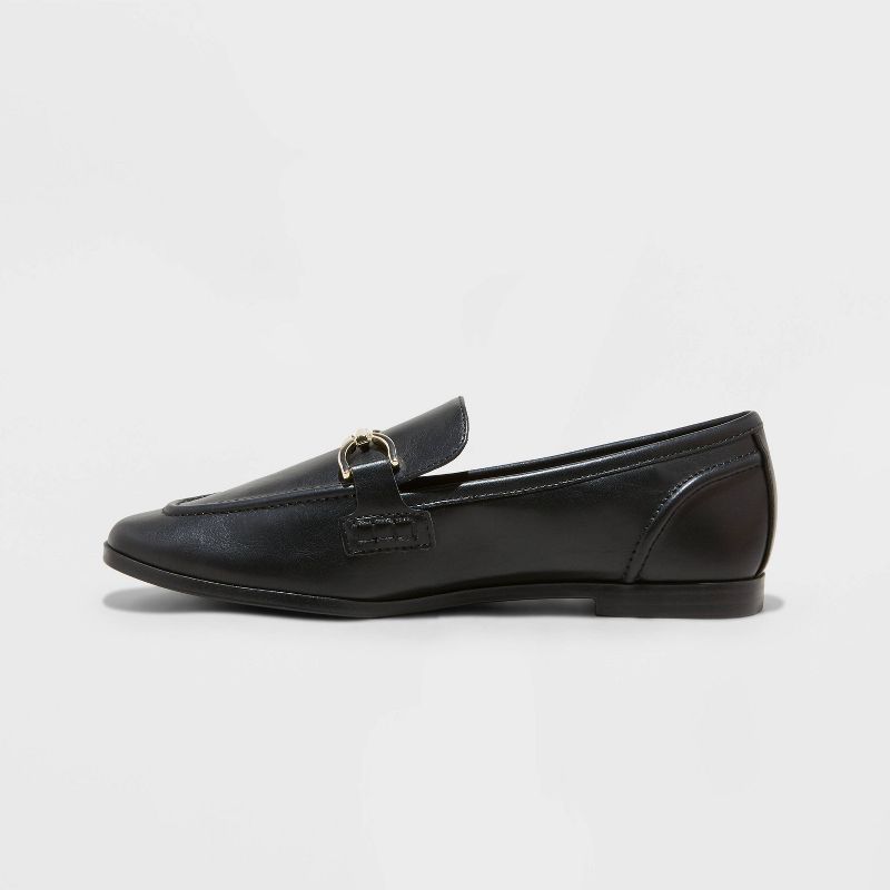 Women's Laurel Wide Width Loafer Flats - A New Day™ Black 8.5w : Target