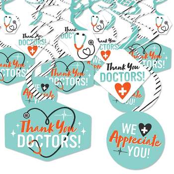 Big Dot of Happiness Thank You Doctors - Doctor Appreciation Week Hanging Decor - Party Decoration Swirls - Set of 40