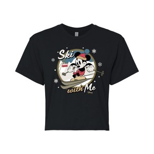 Women's - Disney - Ski With Me Cropped Graphic T-Shirt - 1 of 4