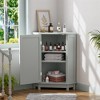 OUTSUPPLY Modern Style Bathroom Cabinet, Triangle Corner Storage Cabinet with Adjustable Shelf MDF Board - 3 of 4