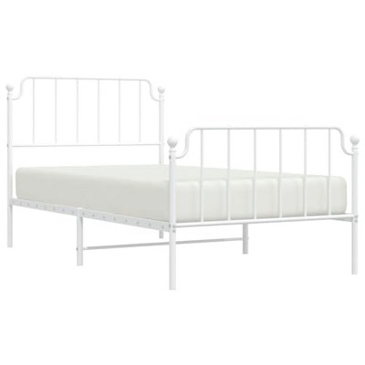 Vidaxl Robust Metal Bed Frame With Functional Headboard And Footboard ...