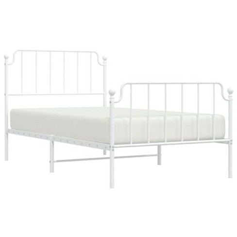 vidaXL Robust Metal Bed Frame with Functional Headboard and Footboard, Extra Under-Bed Storage - image 1 of 4