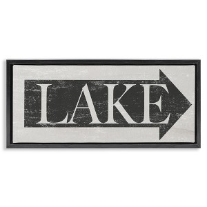 Stupell Industries Distressed Lake Arrow Sign, 25" x 11" - 1 of 4