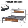 Queen Bed Frame with Wooden Headboard Footboard, Heavy Duty Mattress Foundation, Metal Platform Bed Frame with Strong Metal Slat Support - 3 of 4