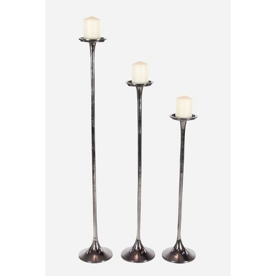 Set of 3 Metallic Aluminum Candle Holders - Olivia & May