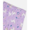 Deux par Deux Girl Stretch Jersey Leggings Lilac Unicorn Print - 4 of 4
