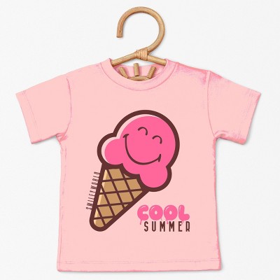 The Juniper Shop SmileyWorld Cool Summer Ice Cream Pink Toddler Short Sleeve Tee