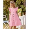 Arshiner Girls Dress Flutter Sleeve A-Line Button Down Sundress Casual Midi Dresses - 4 of 4