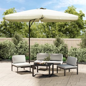 vidaXL Outdoor Parasol with Steel Pole 118.1 in. Sand White - 1 of 4