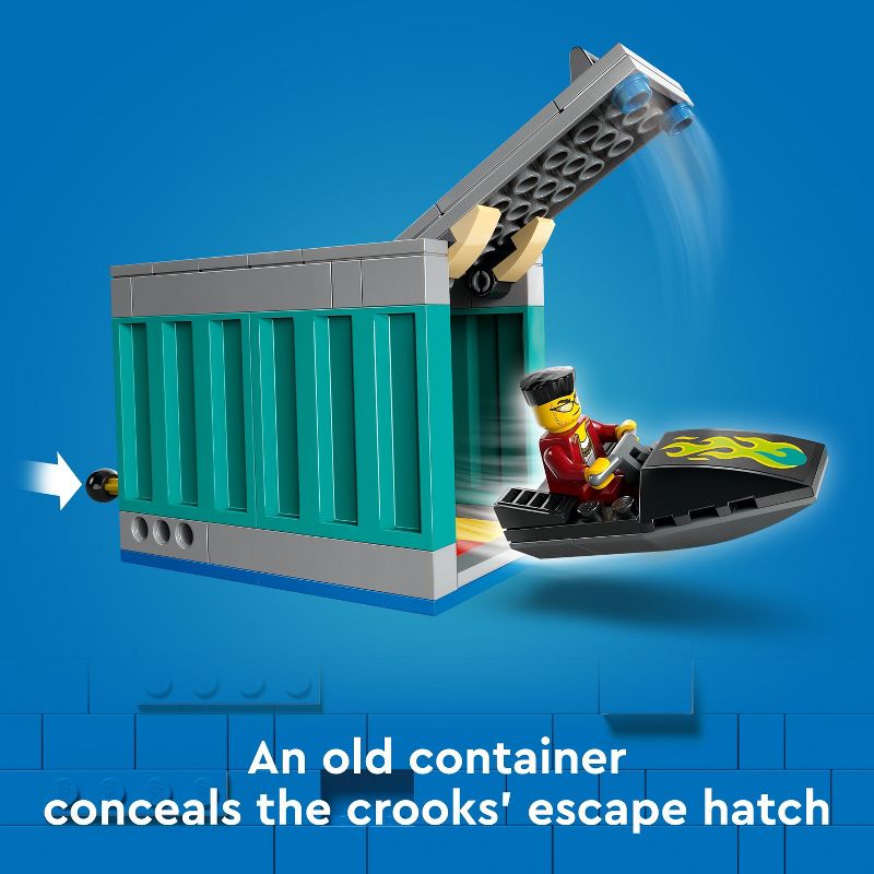LEGO City Police Speedboat and Crooks&#39; Hideout Pretend Play Toy 60417, 5 of 8