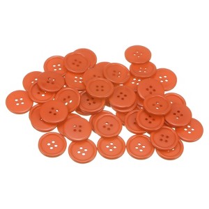 Unique Bargains Resin Craft Snap Round Flat 4-Hole Sewing Buttons 50 Pcs - 1 of 4