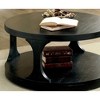 36" Round Coffee Table with Antique Finish and Open Shelf Storage for Transitional Living Room - 4 of 4