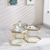 NicBex Coffee Tables for Living Room 16.54" High Hexagon Coffee Table with Tempered Glass Top and Steel Frame for Bedroom, Silver - 2 of 4