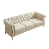 87.4'' Velvet Tufted Sofa with High-Density Foam, Gold Metal Legs and Diamond-Seam Armrest - 3 of 4