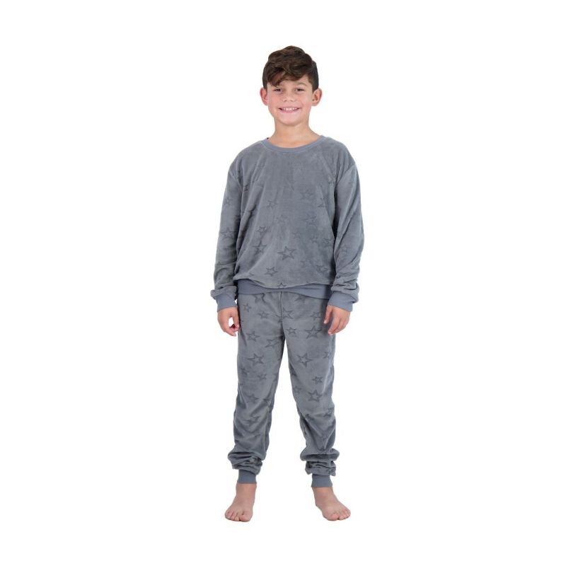 Sleep On It Boys 2-Piece Velour Pajama Set, 3 of 9